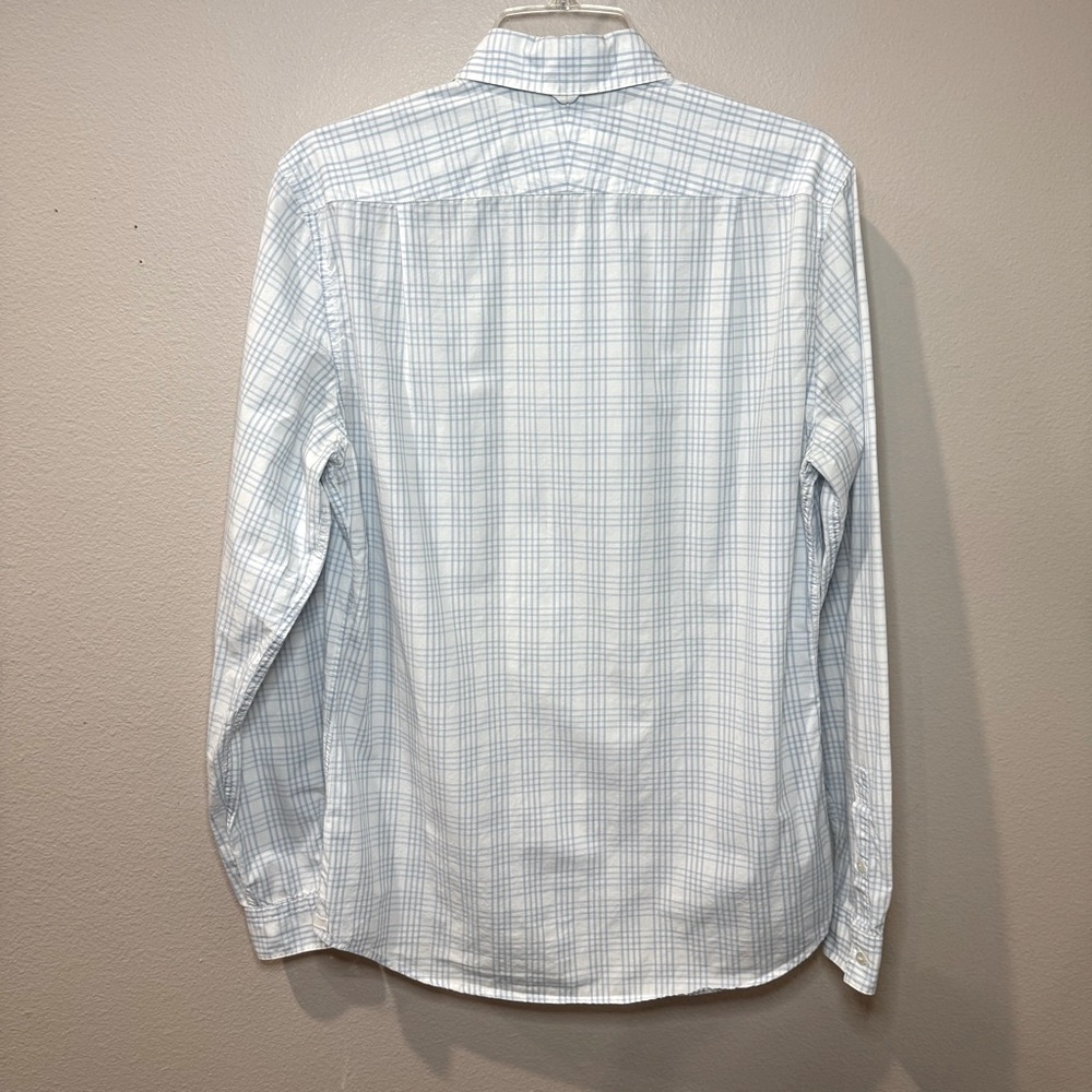 Men’s Lacoste Blue & White Casual Button Dwn Shirt Regular Fit w Logo Sz 38 - Picture 9 of 9